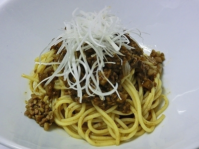 和風肉ゴマ味噌パスタ