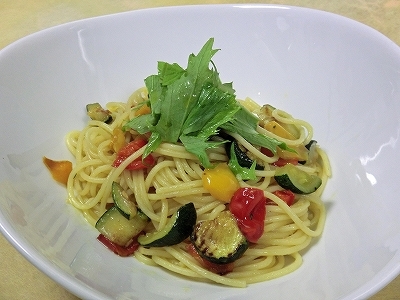 夏野菜のスパゲッティ