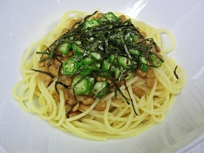 納豆オクラスパゲッティ